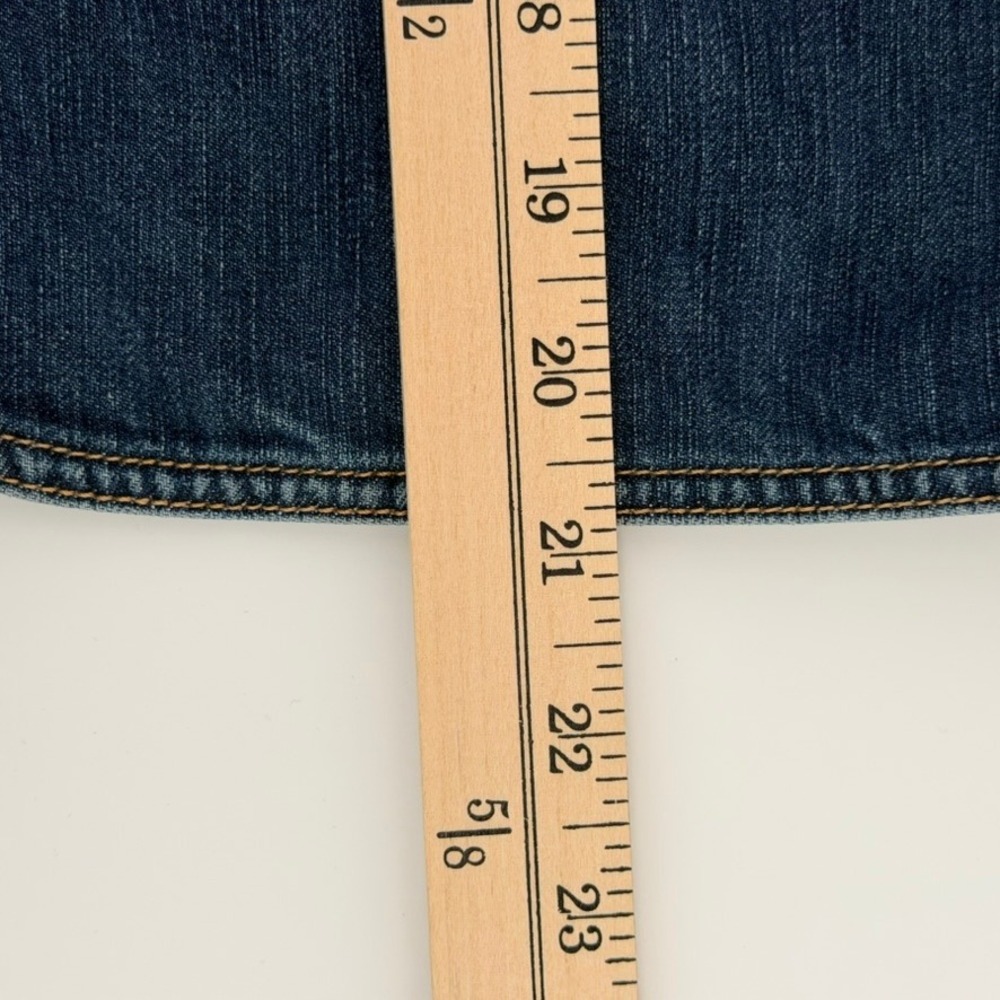 Lands End Womens Denim Mini Skirt Size 12‎ Blue Cotton Casual Medium Wash Slit - Picture 7 of 9